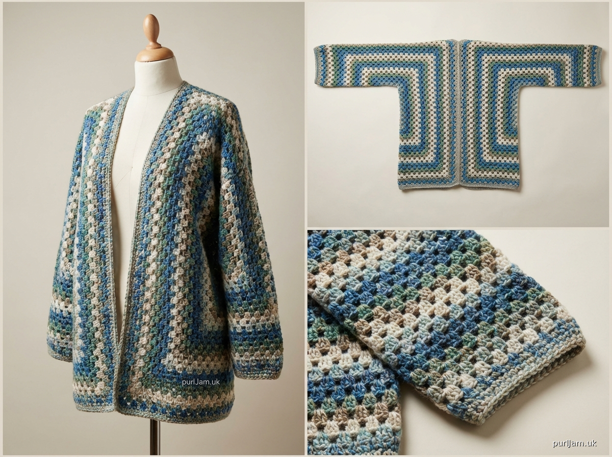 Granny Square Kimono Cardigan