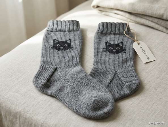 Vanilla Socks With Cat
