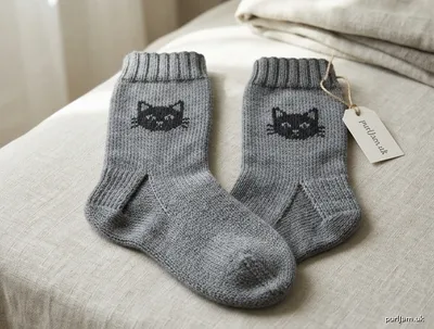Stitch chart guide image for Vanilla Socks with Cat