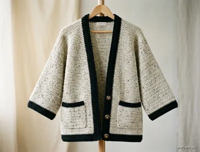 Stitch chart guide image for Chanel-Inspired Tweed Kimono