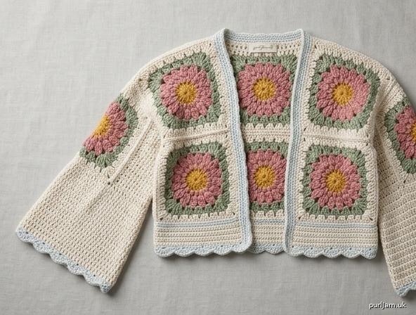 Breezy Bloom Cropped Granny Sweater
