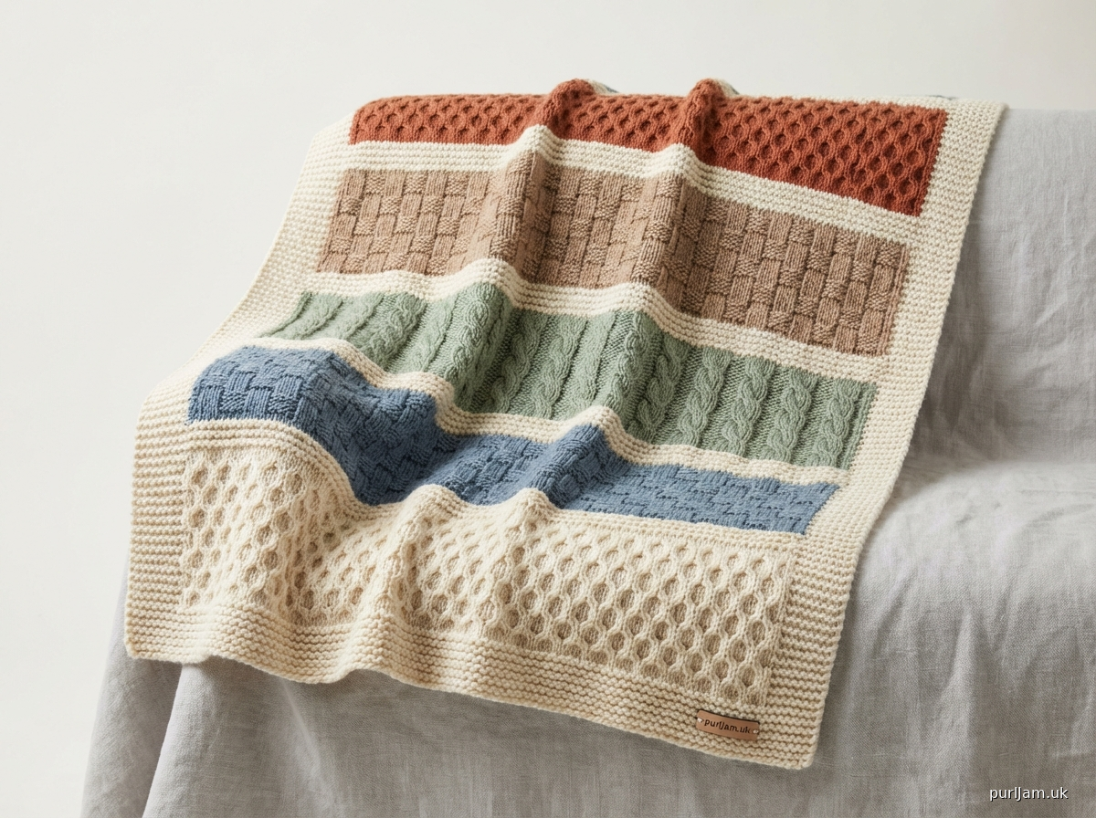 Knitted Granny Square Blanket