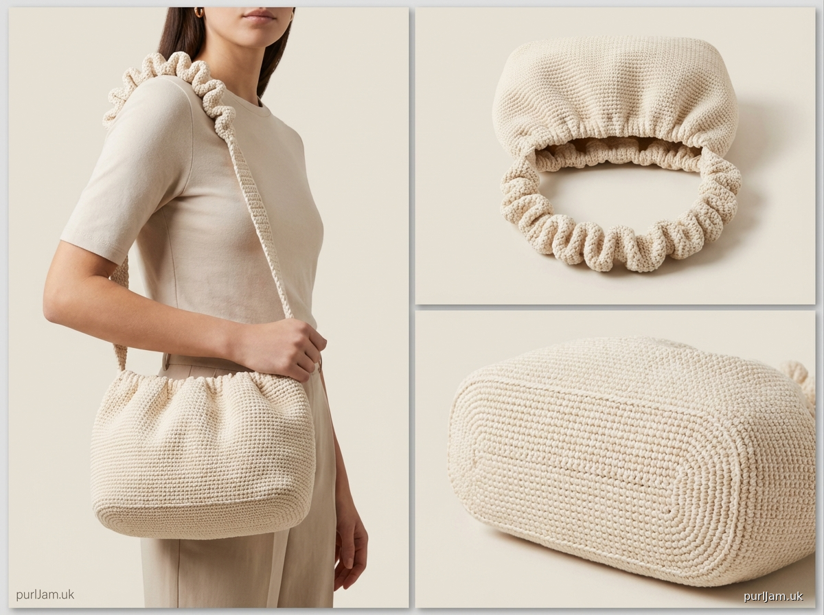 Soft Ruched Crossbody Bag With Scrunchie Handle