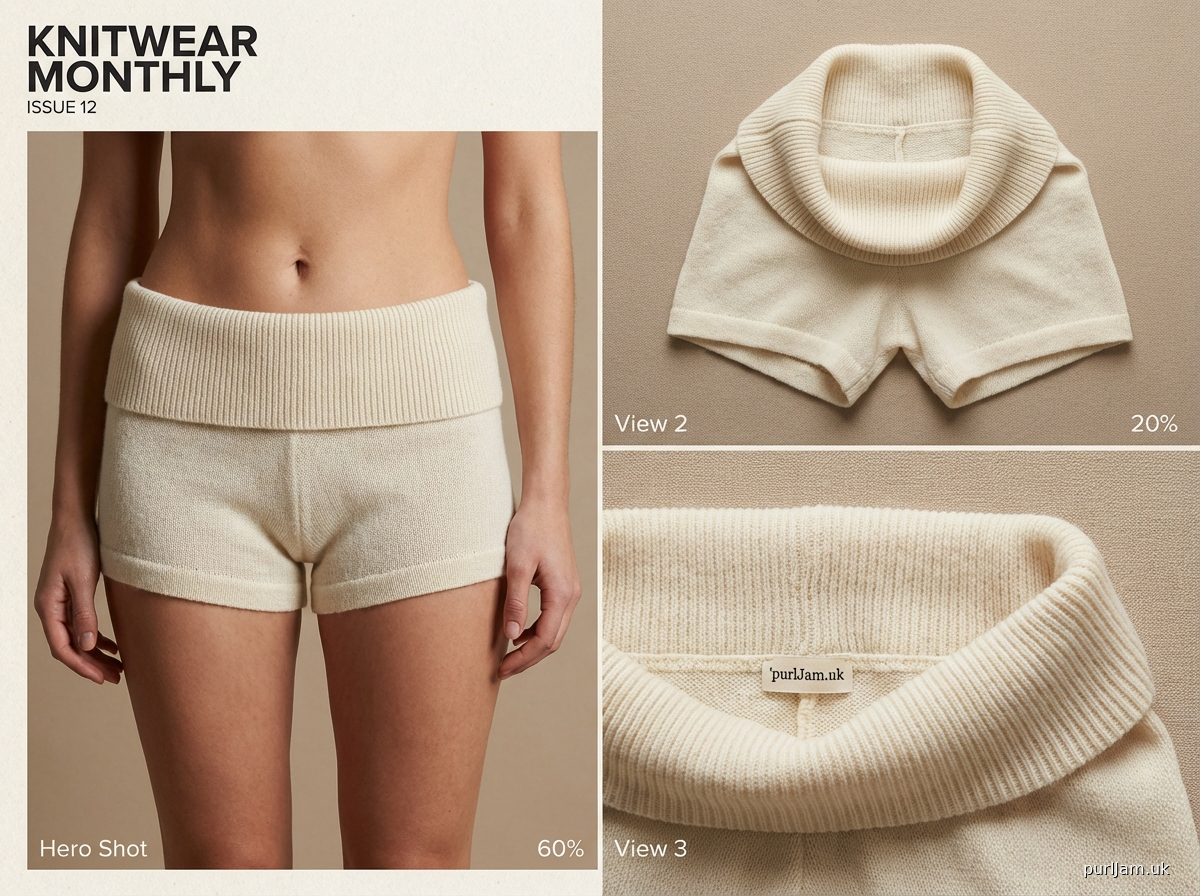 Low Rise Micro Shorts With Fold Over Waistband