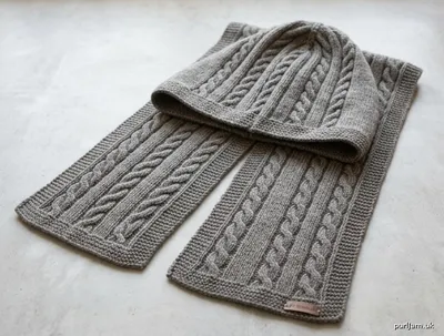 Stitch chart guide image for Ashbourne Cabled Hooded Scarf