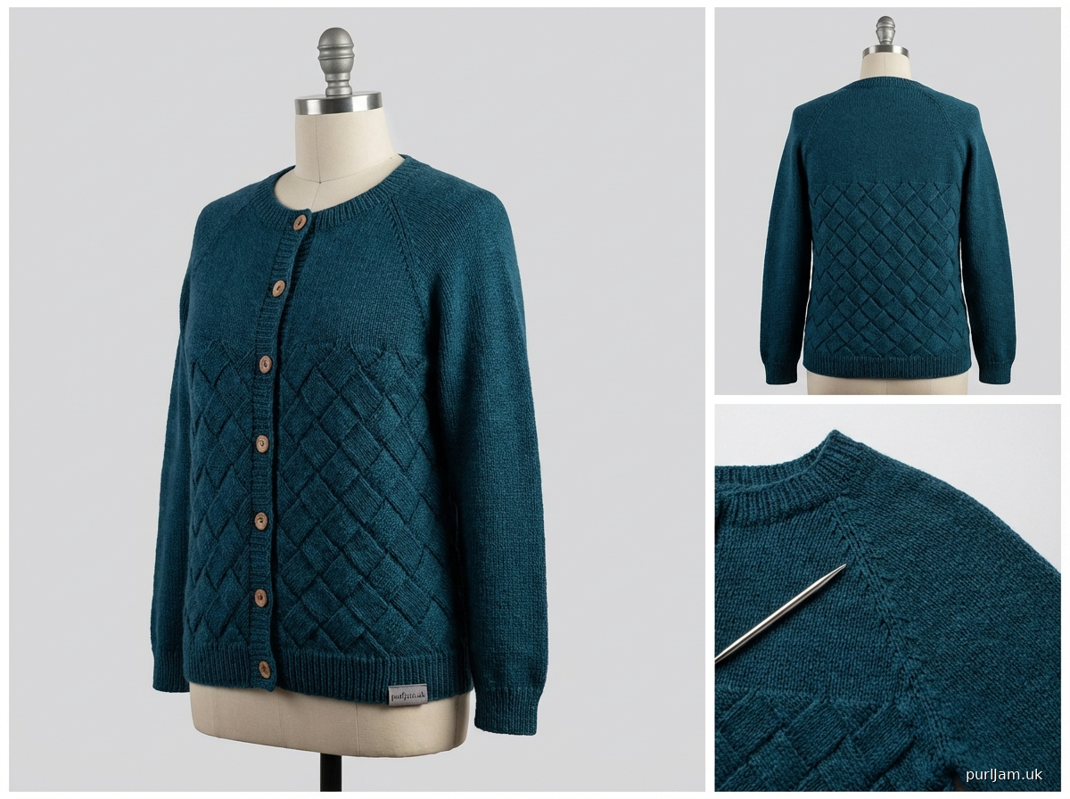 Entrelac Raglan Cardigan