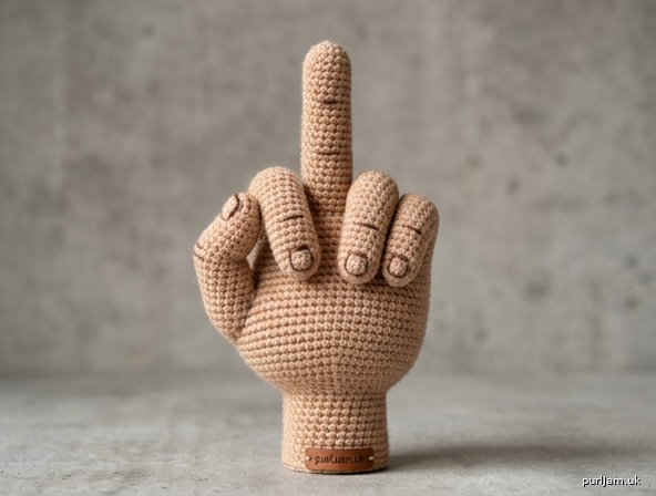 Flip That Bird Crochet Middle Finger Plush