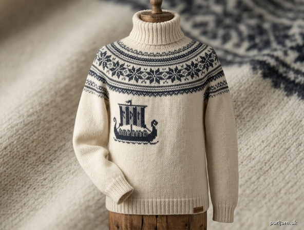 Generated preview image for VIKING FROST — Men's Nordic Pullover with Asymmetrical Front Motif