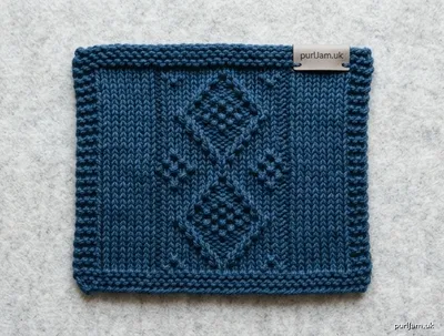 Stitch chart guide image for Textured Diamond Swatch — Written-to-Chart Conversion
