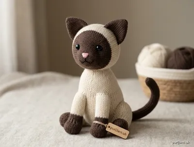 Stitch chart guide image for Siamese Cat Knitted Amigurumi