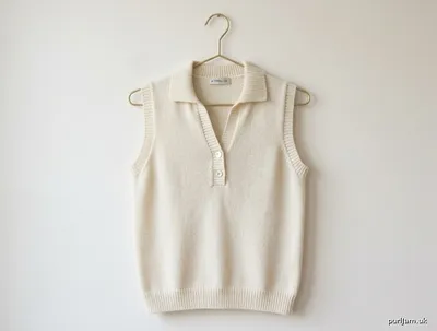 Stitch chart guide image for Cream Sleeveless Polo Shirt