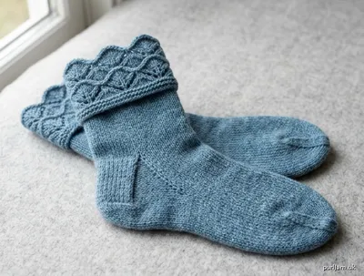 Stitch chart guide image for Folded Scallop Worsted Socks