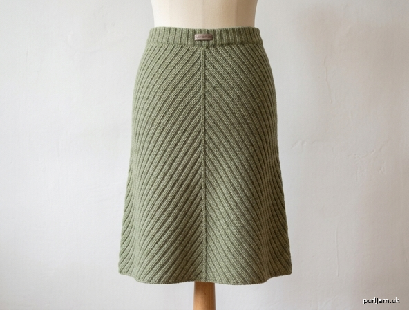 Diagonal 2X2 Ribbed A Line Skirt