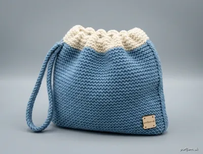 Stitch chart guide image for Two-Needle Scrunchie Bag