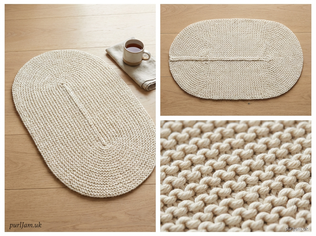 Oval Garter Stitch Rug