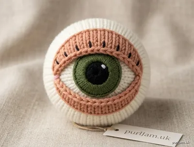 Stitch chart guide image for Loom Knit Plush Eye with Eyelids