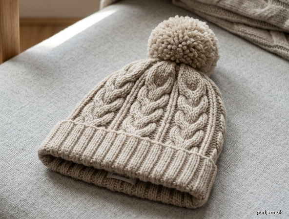 Winter Cable Hat With Pompom