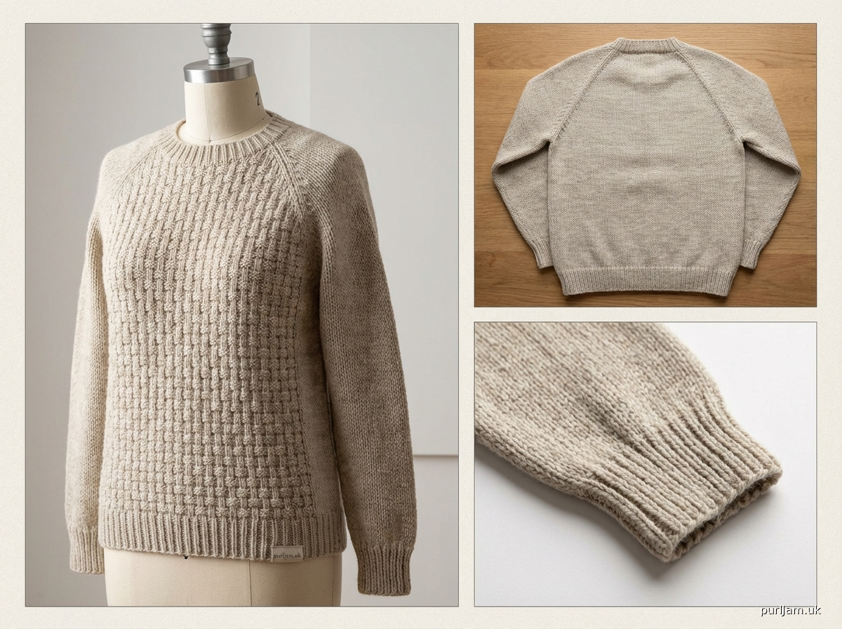 Woven Front Raglan Pullover