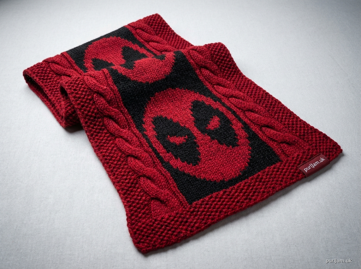 Deadpool Cable Colourwork Scarf