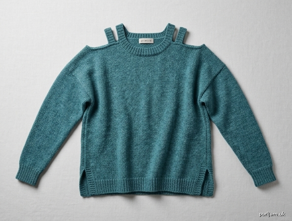 Open Shoulder Drop Sleeve Pullover