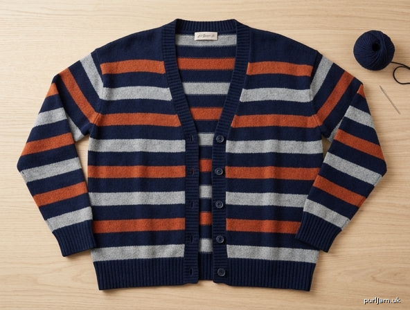 Classic Striped Cashmere Cardigan