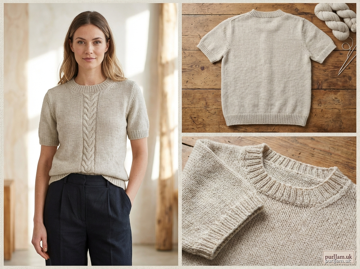 Classic Short Sleeve Pullover With Center Panel