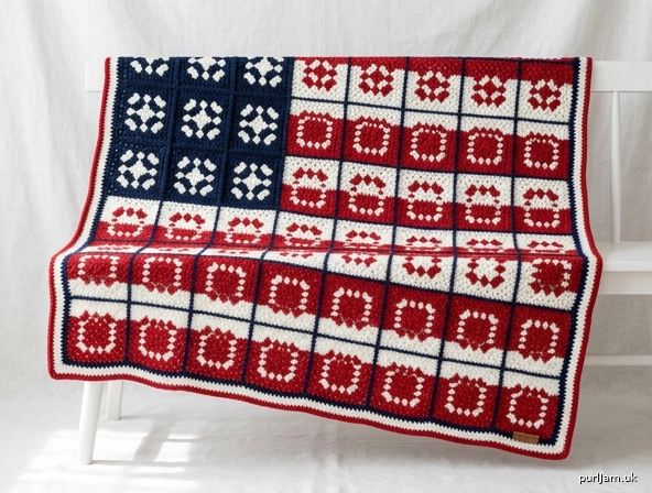 World Cup 2026 Usa Granny Square Blanket