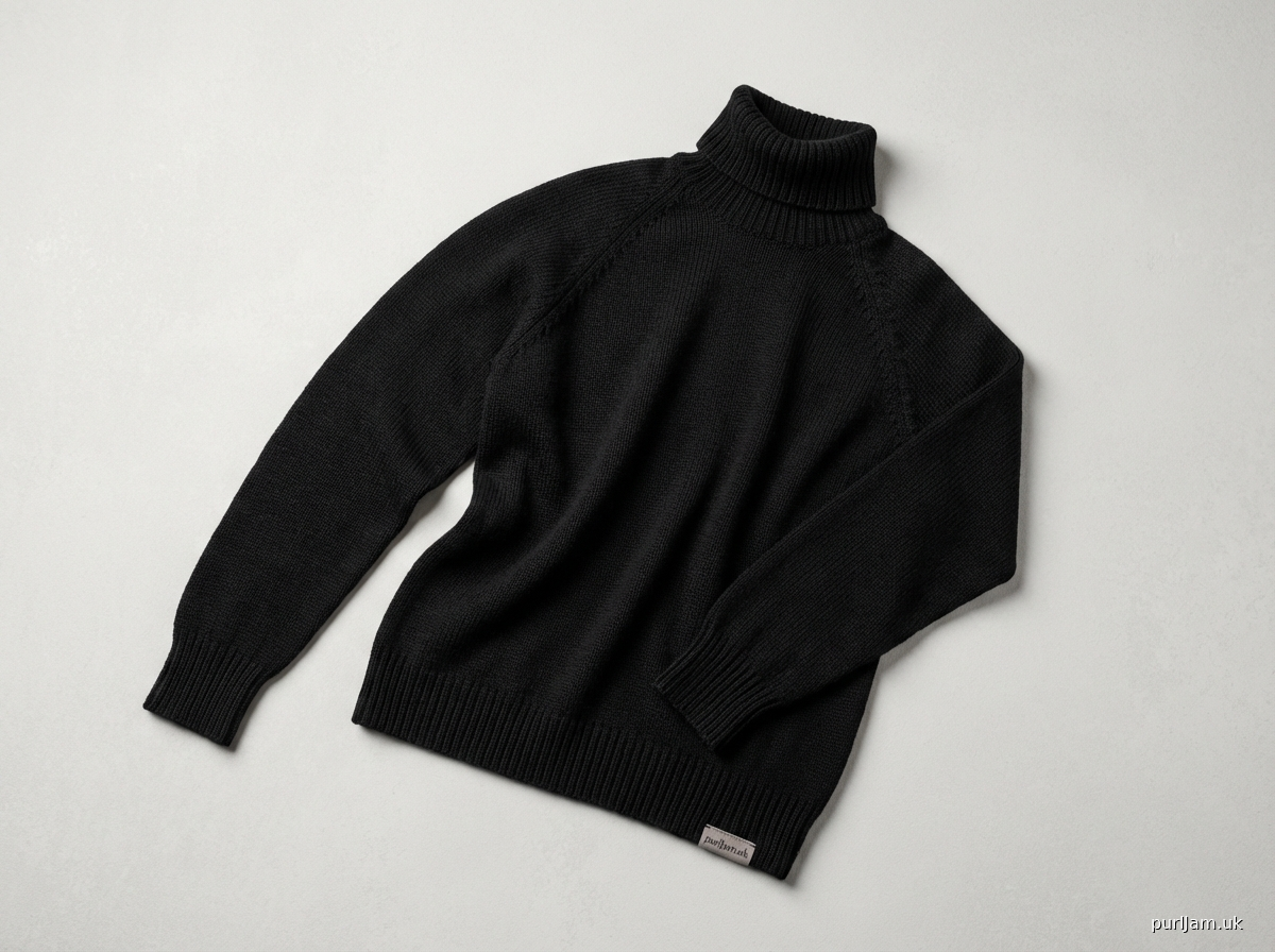 Delicate Black Turtleneck Pullover