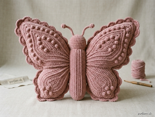 Dusty Rose Boho Butterfly Pillow