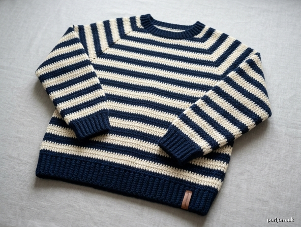Striped Classic Crochet Pullover