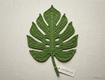 Stitch chart guide image for Realistic Monstera Leaf