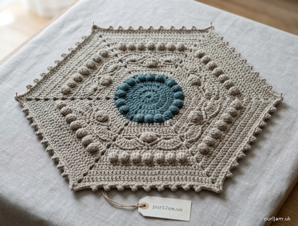 Ornate Textured Hexagon Motif