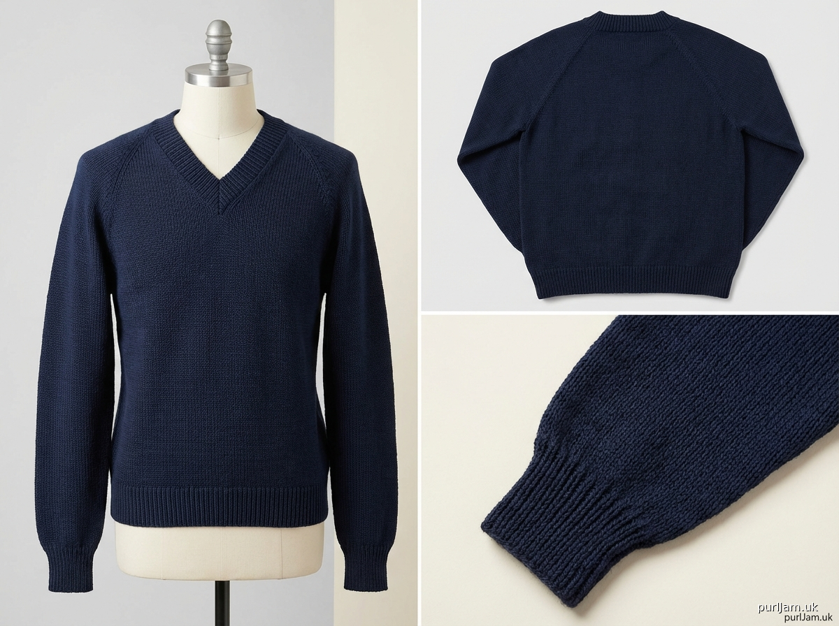 Mens V Neck Raglan Pullover