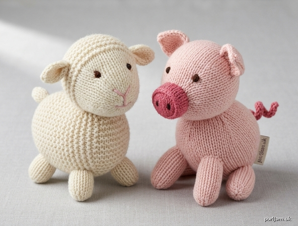 Izzy Doll Farm Animals Little Lamb Piglet