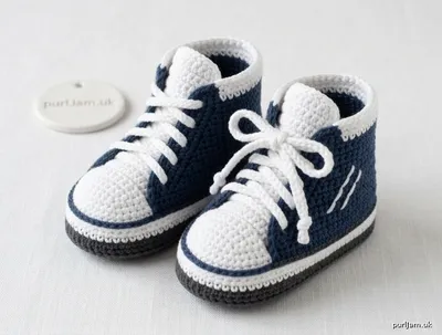 Stitch chart guide image for Baby Converse-Style Booties
