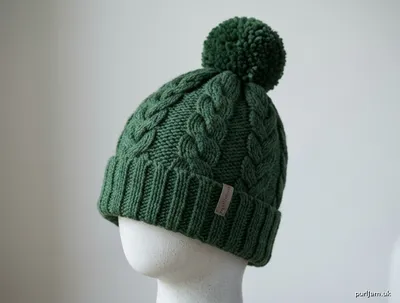Stitch chart guide image for Brimmed Cabled Hat with Pompom