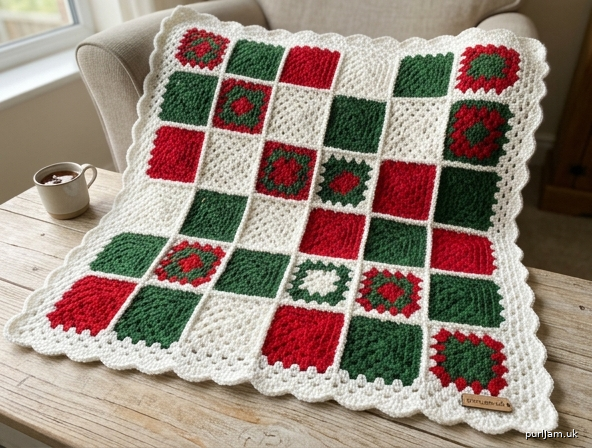 Cozy Christmas Granny Square Blanket