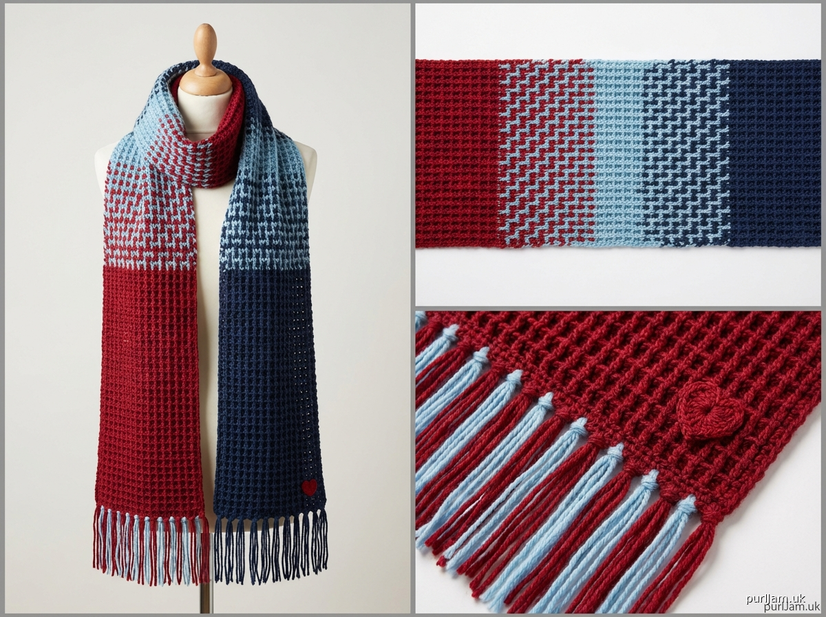 Rivalry Passion Waffle Stitch Scarf