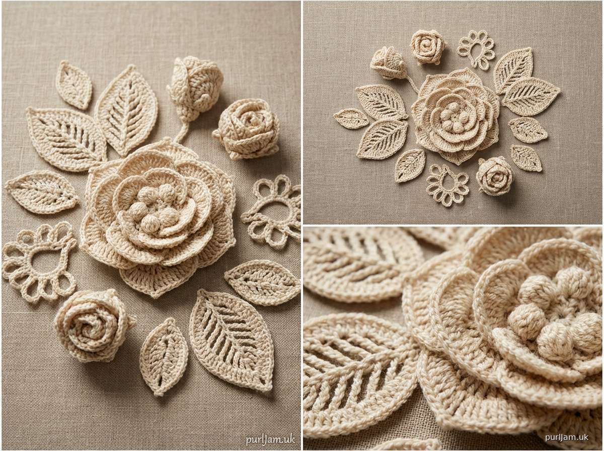 Irish Lace Romantic Overlay Motifs For Bustier