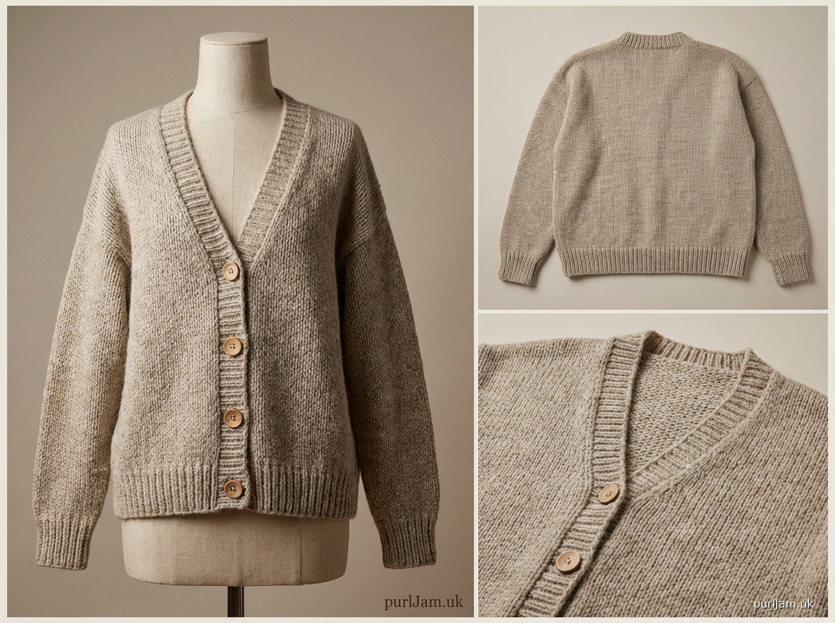 Classic Stockinette V Neck Cardigan