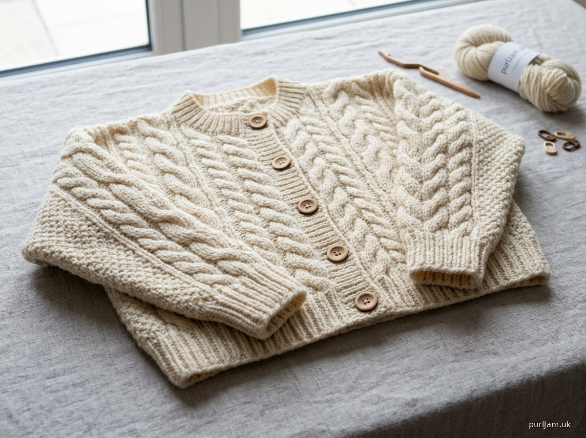 Cropped Cabled Cardigan
