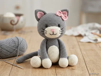 Stitch chart guide image for Cute Sitting Cat Amigurumi