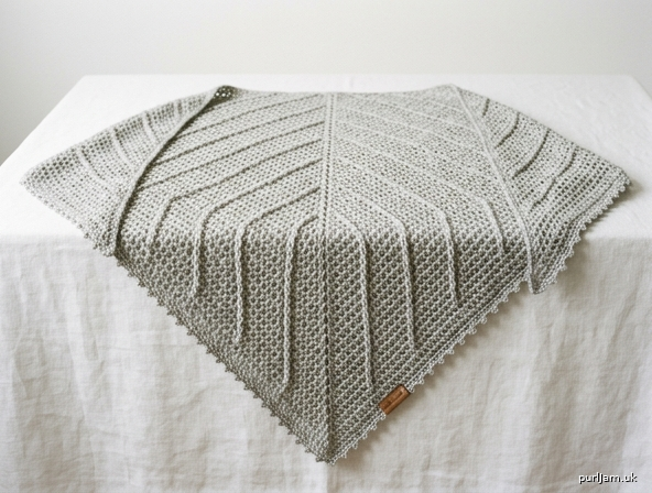 Lacy Raised Stitch Triangle Shawl