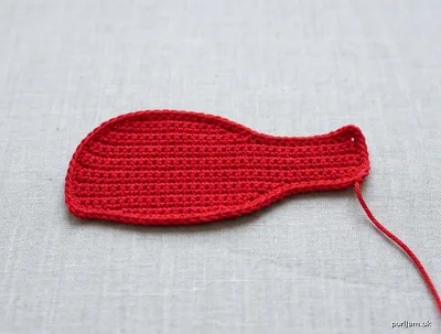 Stitch chart guide image for Red Curved Wave Strip Appliqué