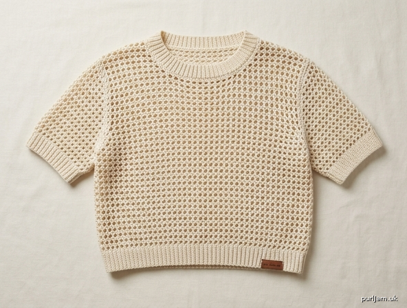 Open Mesh Cropped Pullover