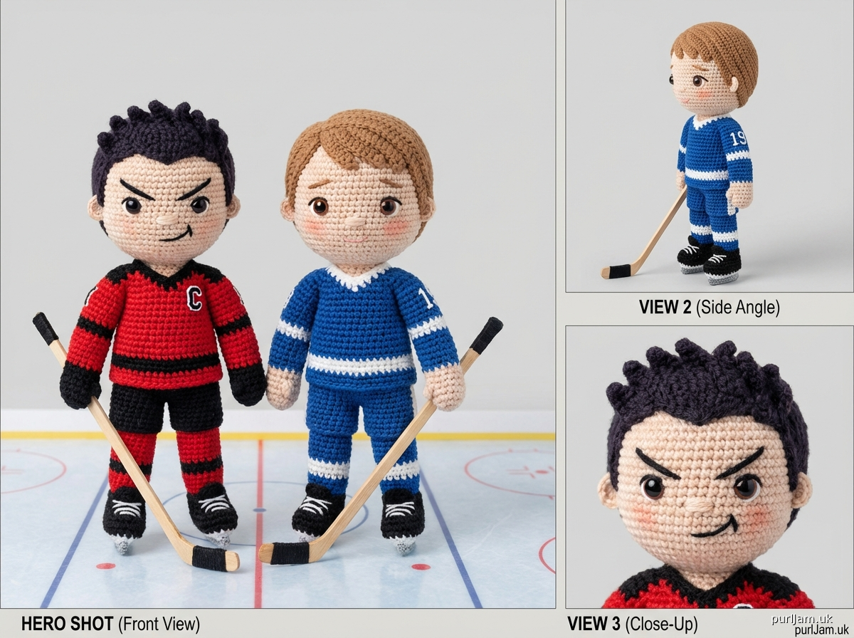 Rivals On Ice Hockey Player Amigurumi Dolls