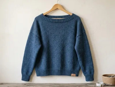 Stitch chart guide image for Boxy Drop-Shoulder Boatneck Pullover