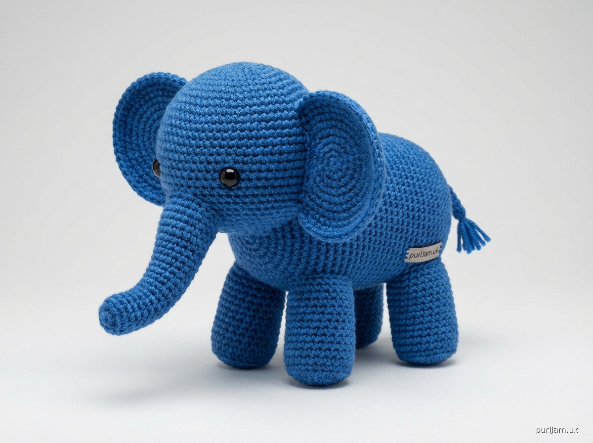 Small Blue Amigurumi Elephant