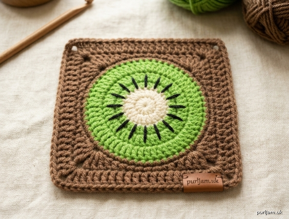Kiwi Fruit Granny Square Blanket