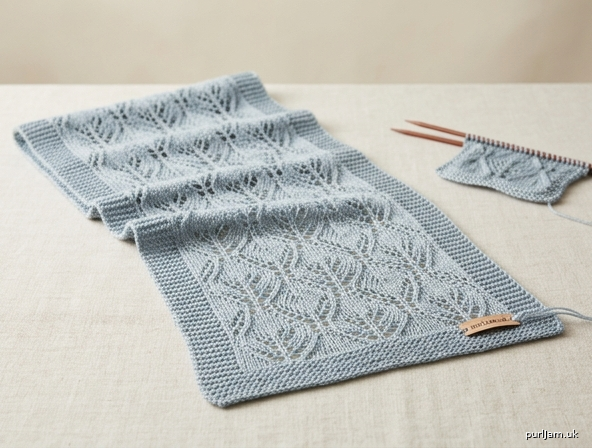 Mistveil Cascading Leaves Lace Scarf